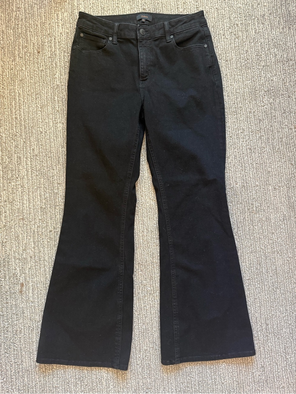 Quince Luna Stretch Flare Jeans Black Women’s Size 29 High Rise Stretch Denim